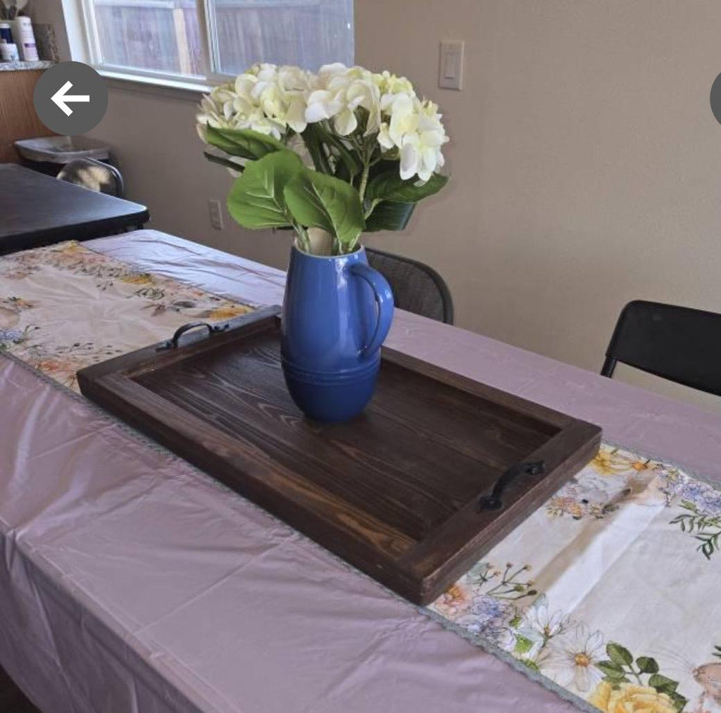 Wooden Serving Tray with Handles: FREE Custom engraving! Size is 14”x24”