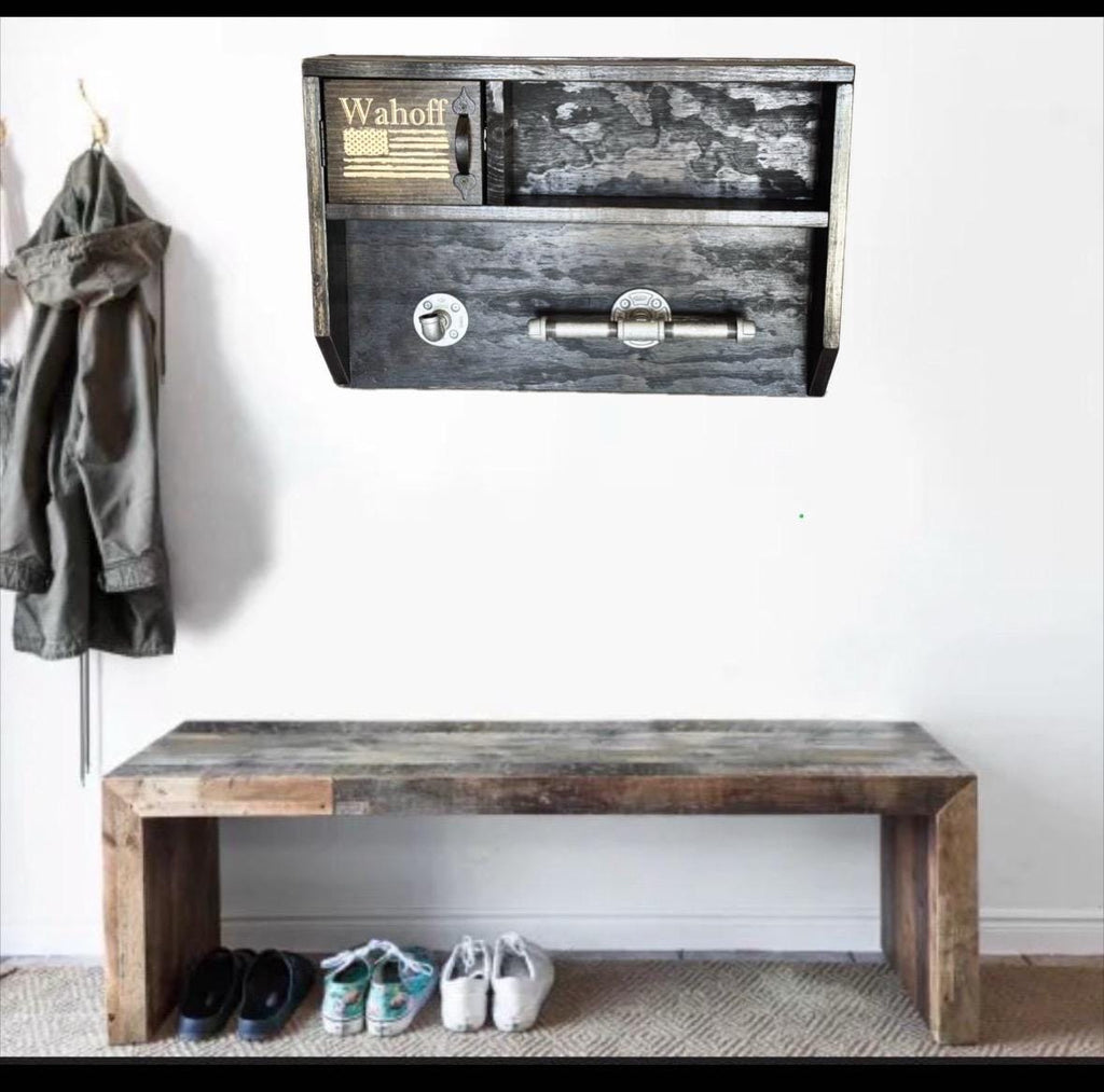 Personalized Police Gear Rack: Engraved Wooden Duty Organizer