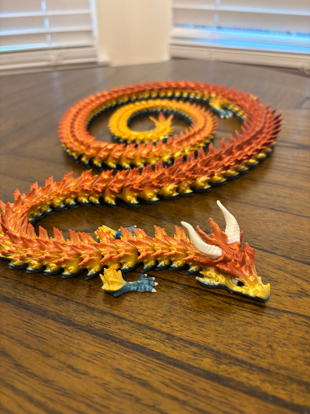 Extra Long Serpent Dragon!      50-Inch Articulated Rainbow Dragon – 3D Printed Fantasy Decor & Fidget Toy