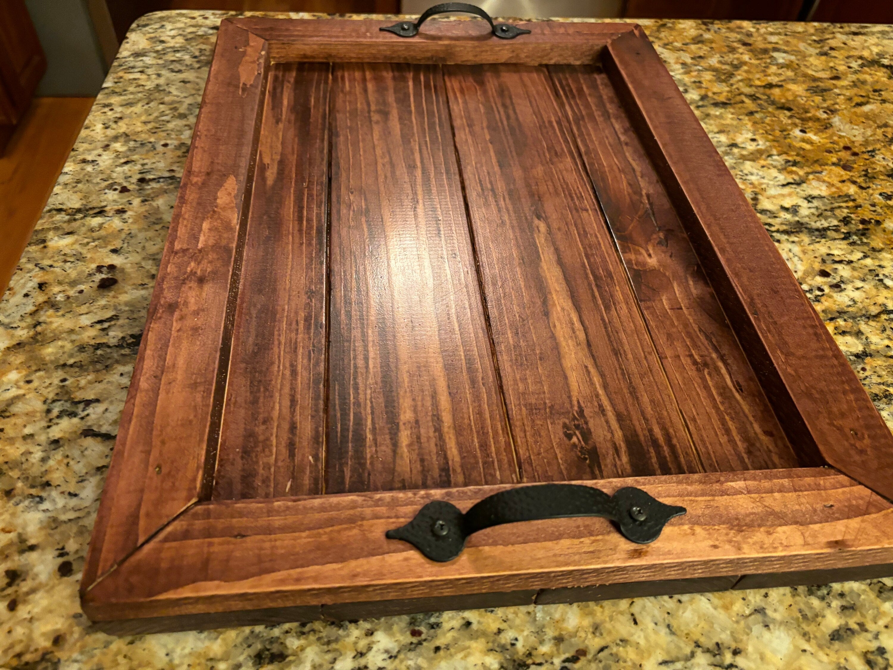 Wooden Serving Tray with Handles: FREE Custom engraving! Size is 14”x24”