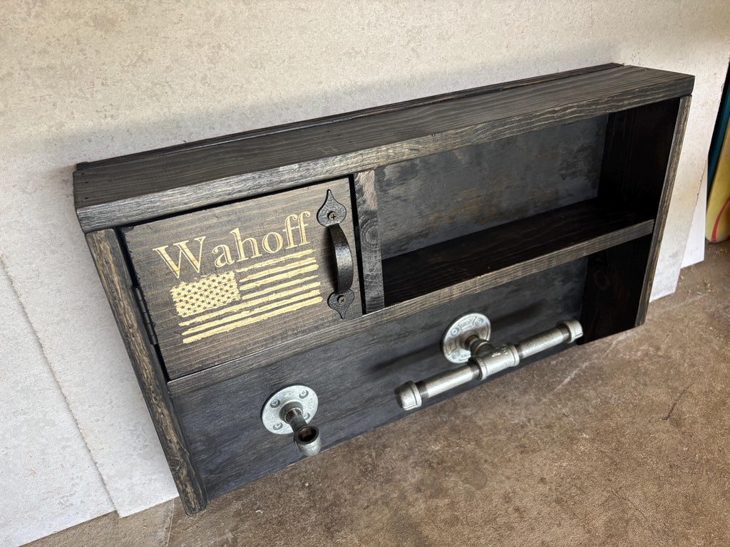 Personalized Police Gear Rack: Engraved Wooden Duty Organizer