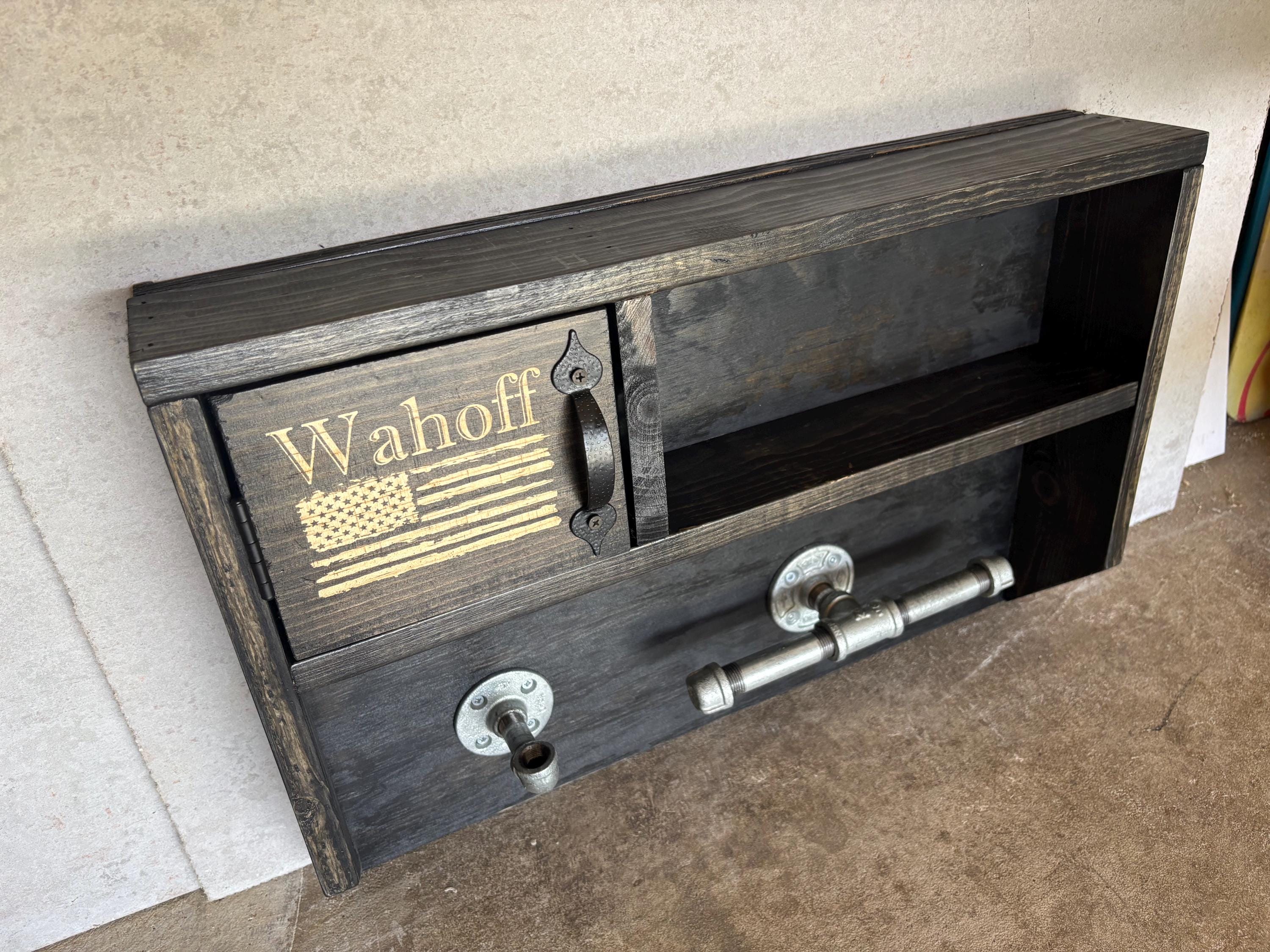 Personalized Police Gear Rack: Engraved Wooden Duty Organizer