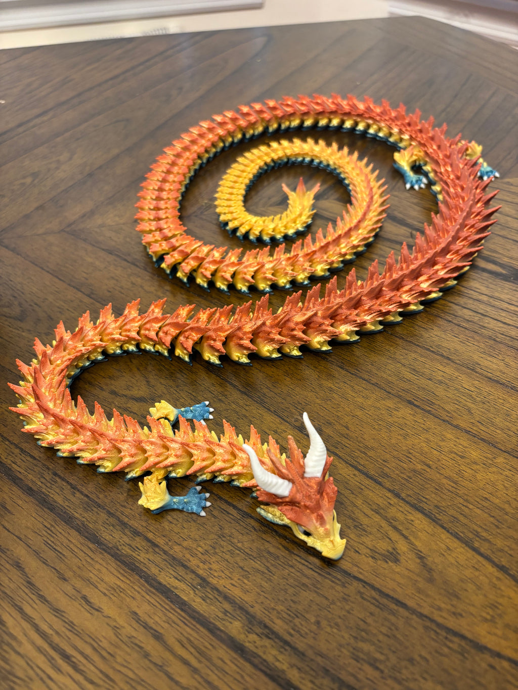 Extra Long Serpent Dragon!      50-Inch Articulated Rainbow Dragon – 3D Printed Fantasy Decor & Fidget Toy