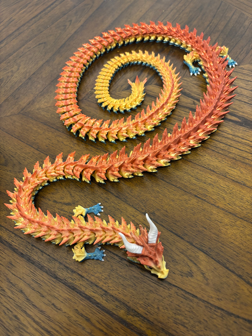 Extra Long Serpent Dragon!      50-Inch Articulated Rainbow Dragon – 3D Printed Fantasy Decor & Fidget Toy